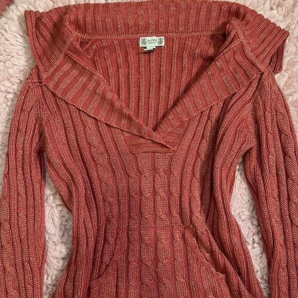 Y2K Duck head coral vneck sweater - Picture 3 of 8